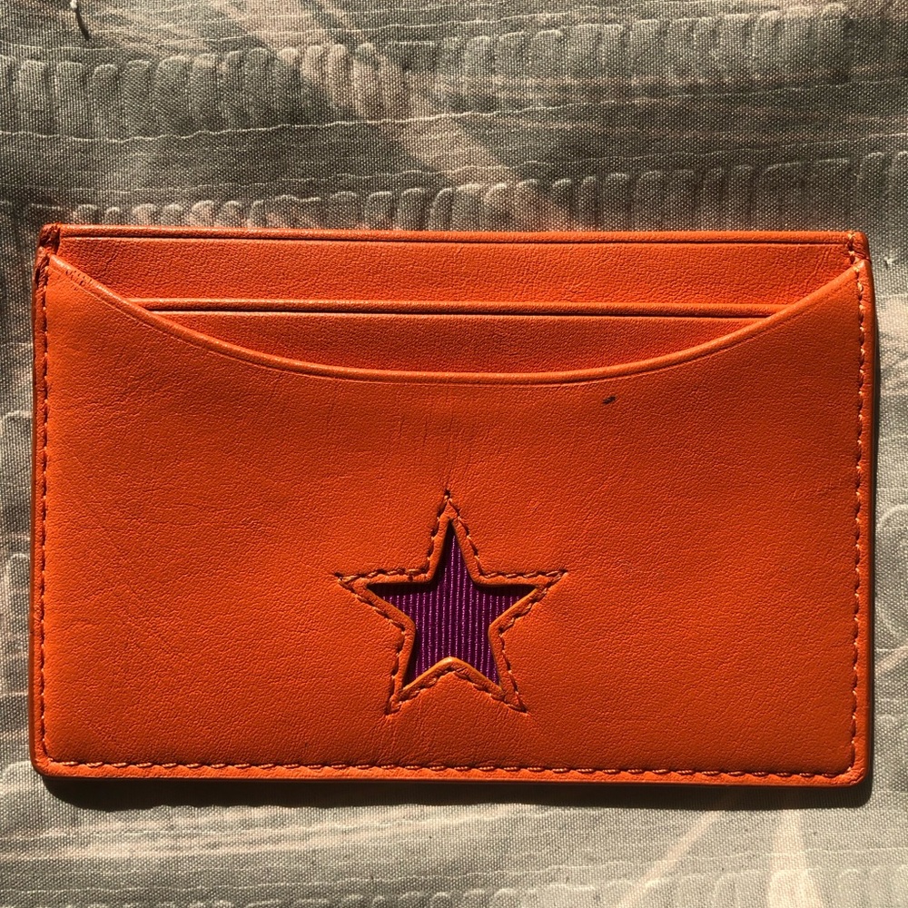 Shanghai Tang Orange and Purple Key Card Holder